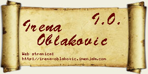 Irena Oblaković vizit kartica